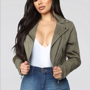 Fashion Nova - Ride For Me Jacket- Olive